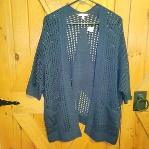 Maurices Americana Star Dolman Open Knit Cardigan Sweater Womens Size S/M